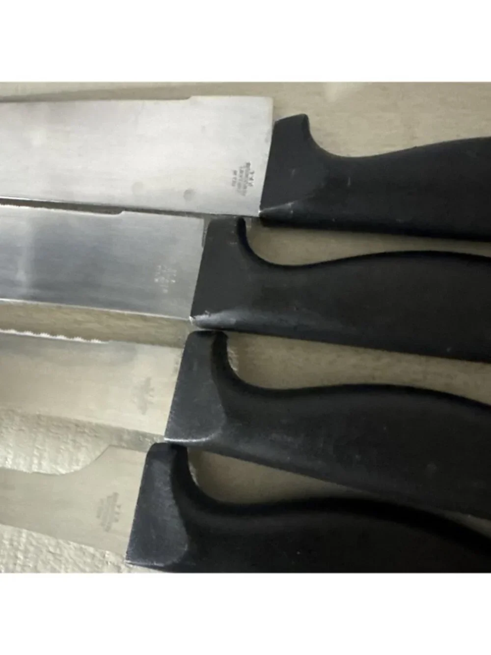 9 Piece Diamond Cut Knife Lot Chef Serrated Steak Kitchen Paring Knives